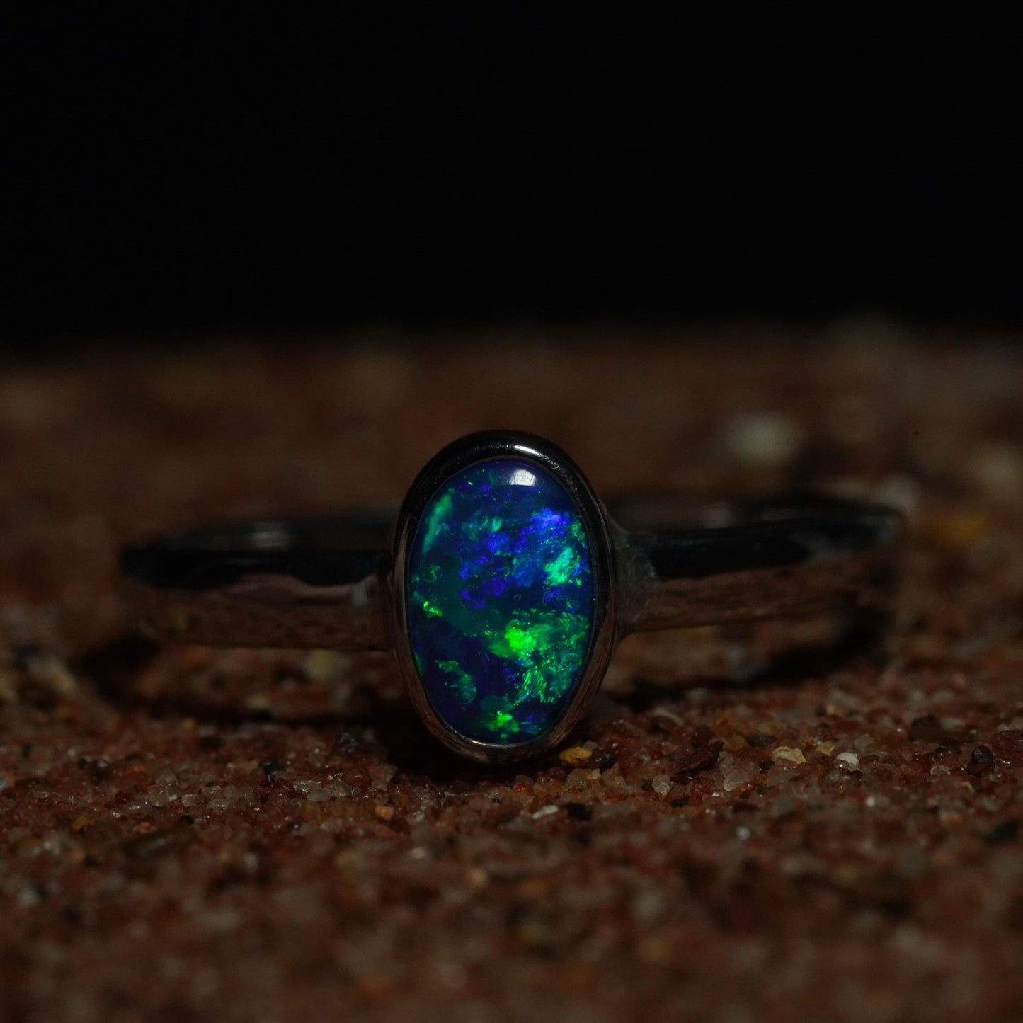 Australian Opal Doublet Silver Ring Size 6 US | Natural Unique Colourful Opal | Gift For Women October Birthstone