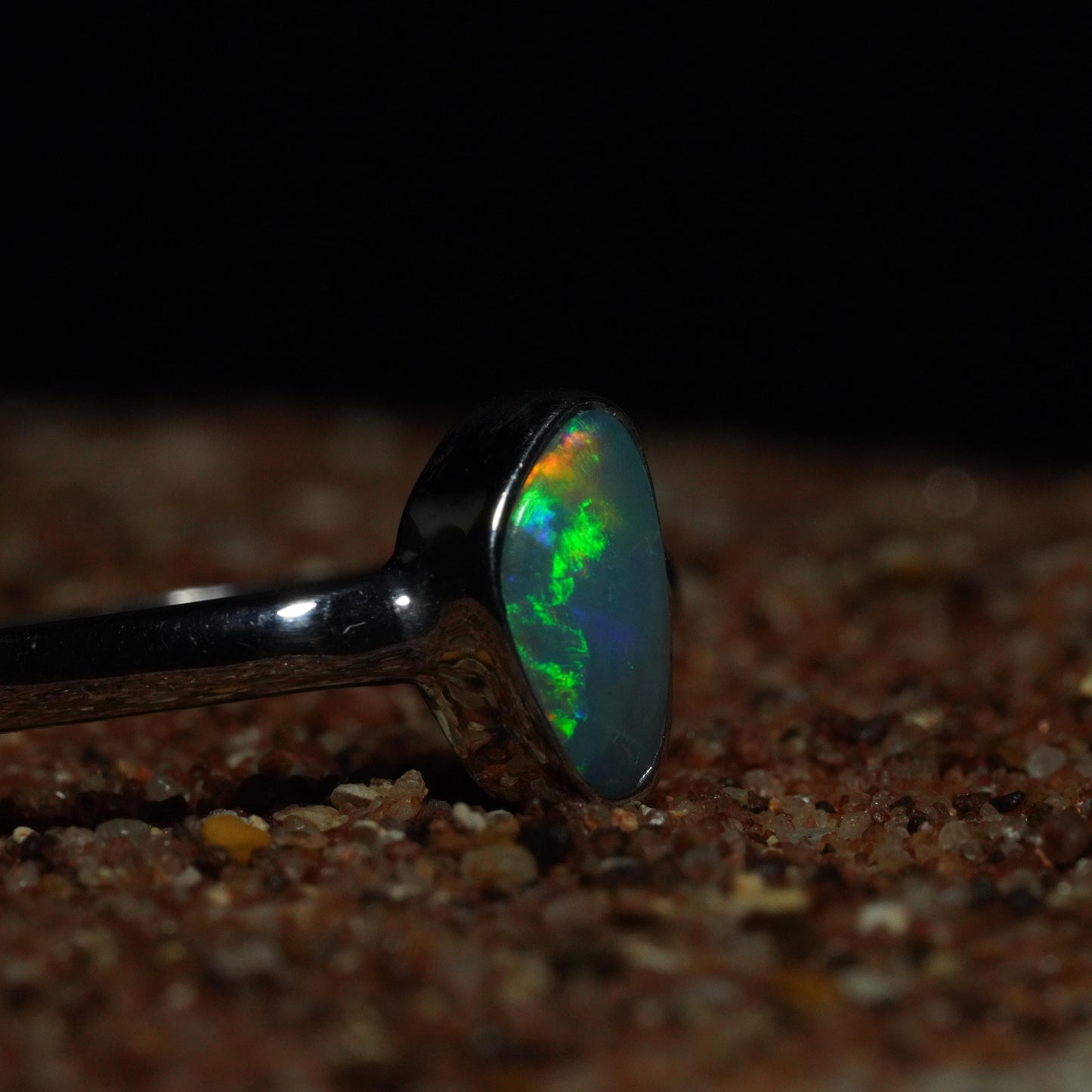 Australian Opal Doublet Silver Ring Size 6 US | Natural Unique Colourful Opal | Gift For Women October Birthstone