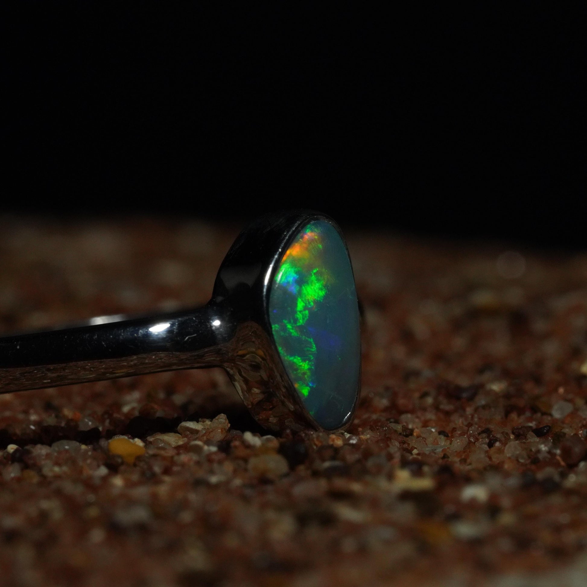 Australian Opal Doublet Silver Ring Size 6 US | Natural Unique Colourful Opal | Gift For Women October Birthstone