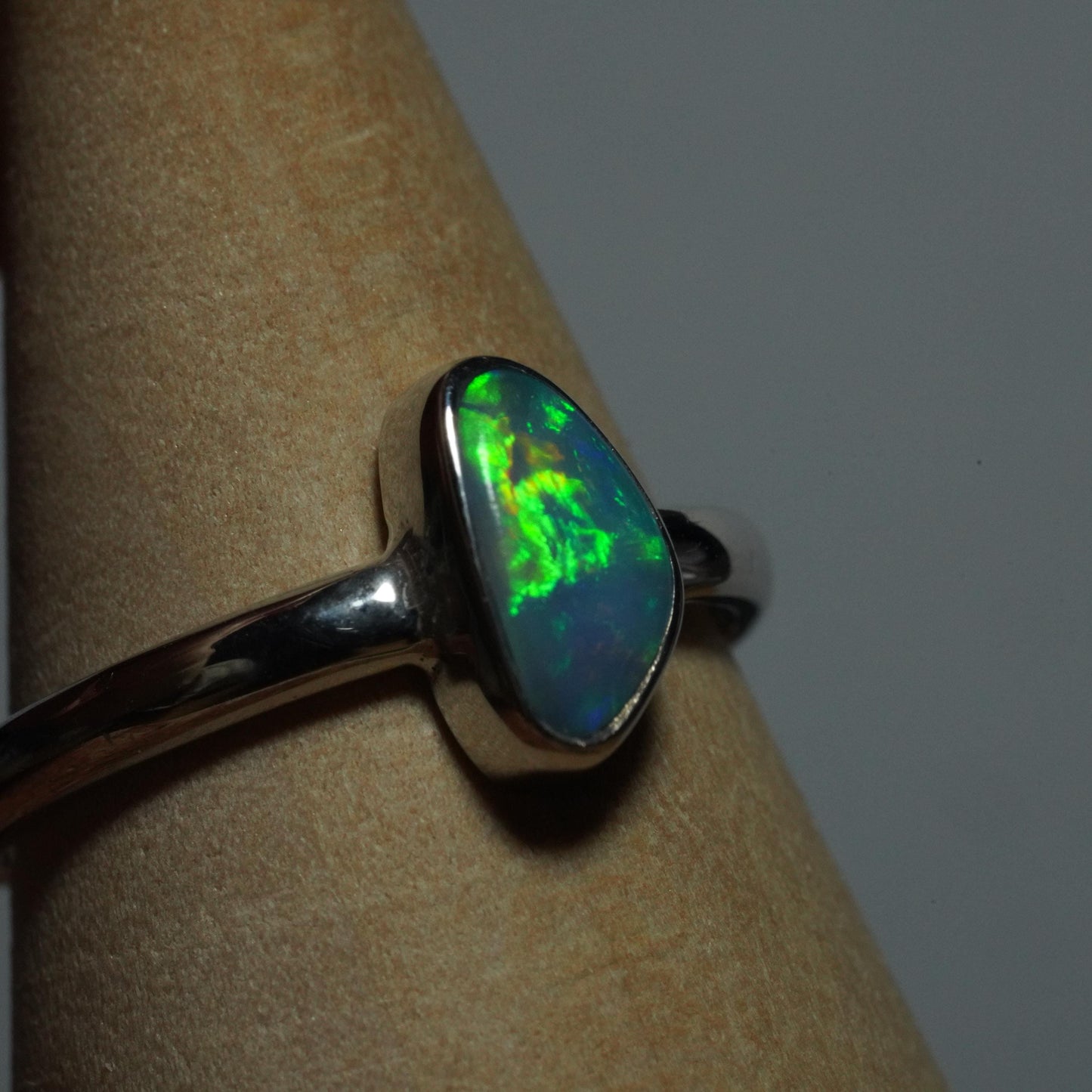 Australian Opal Doublet Silver Ring Size 6 US | Natural Unique Colourful Opal | Gift For Women October Birthstone