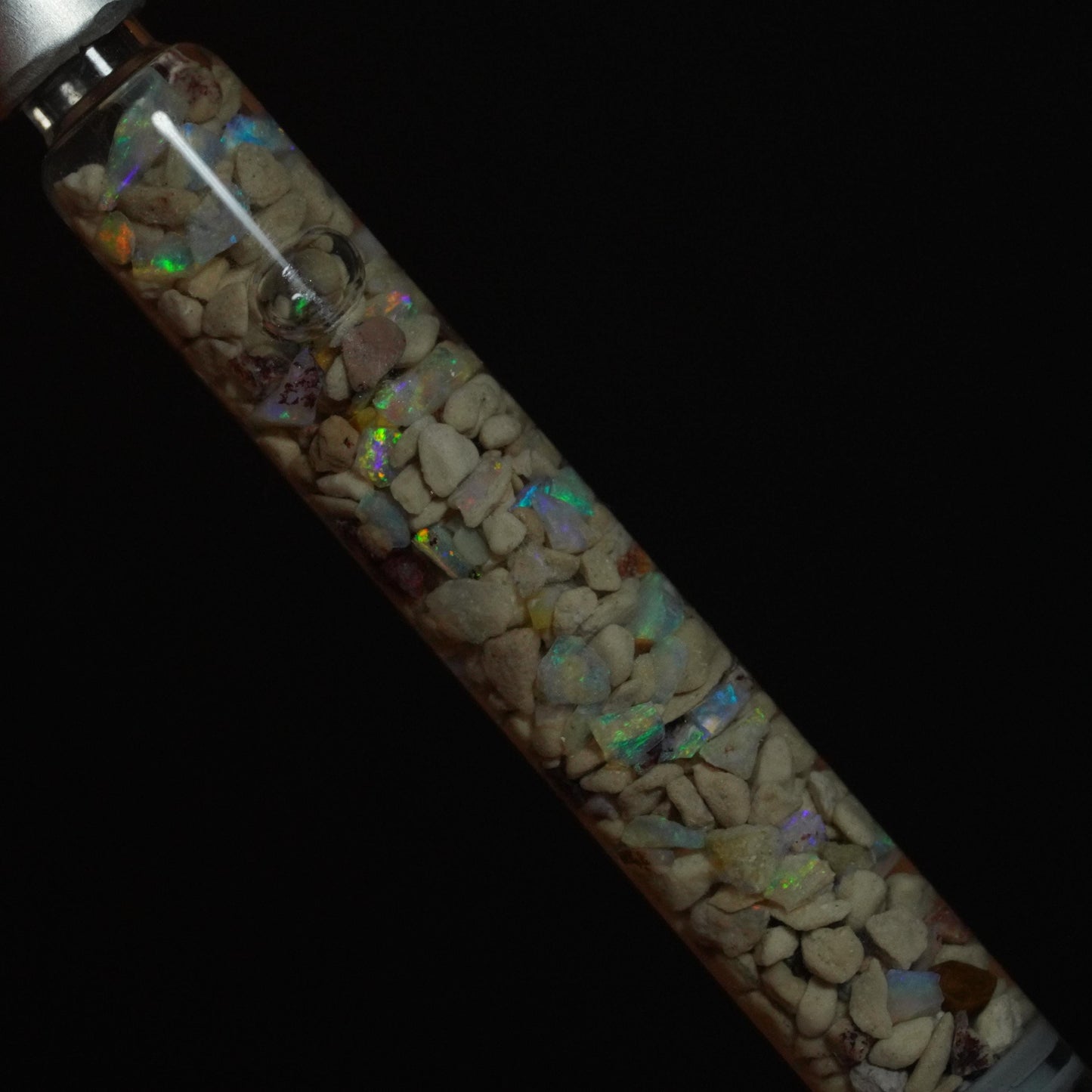 Raw Rough Opal Chip Tube | Gift for them | October Birthstone