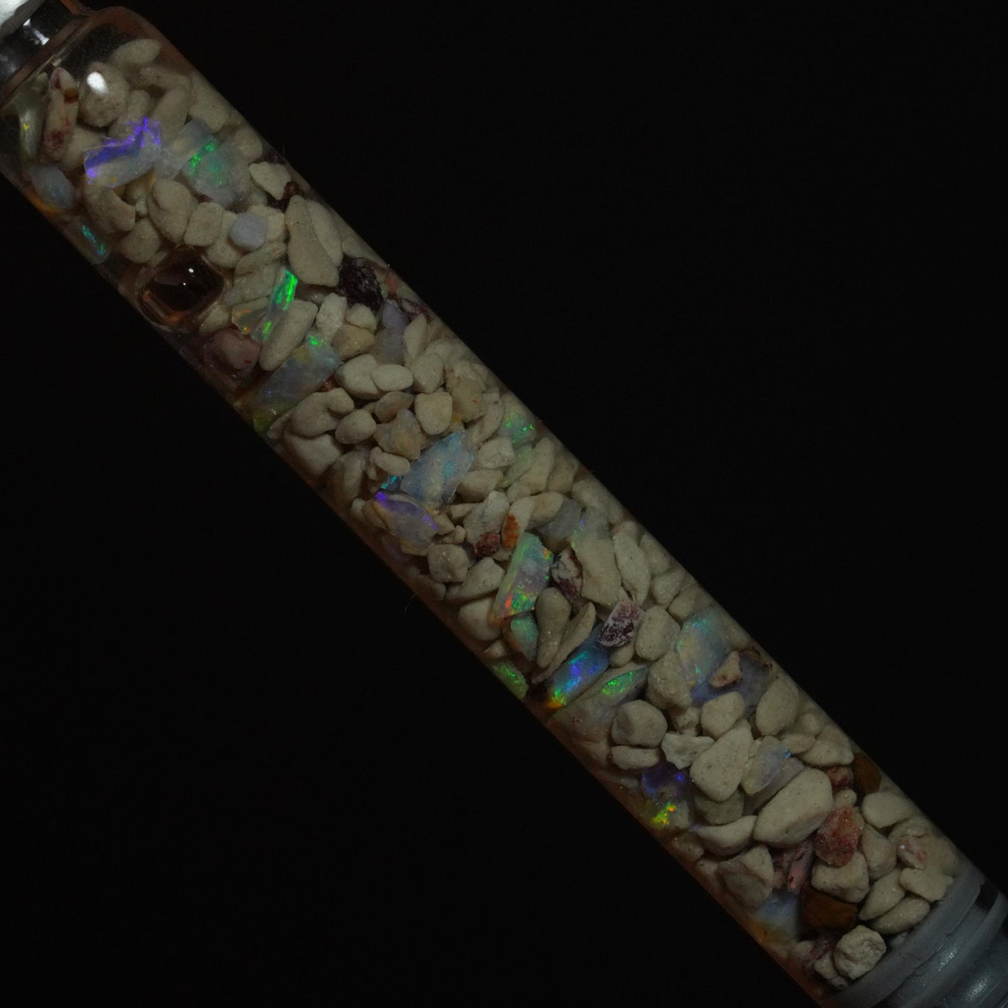Raw Rough Opal Chip Tube | Gift for them | October Birthstone