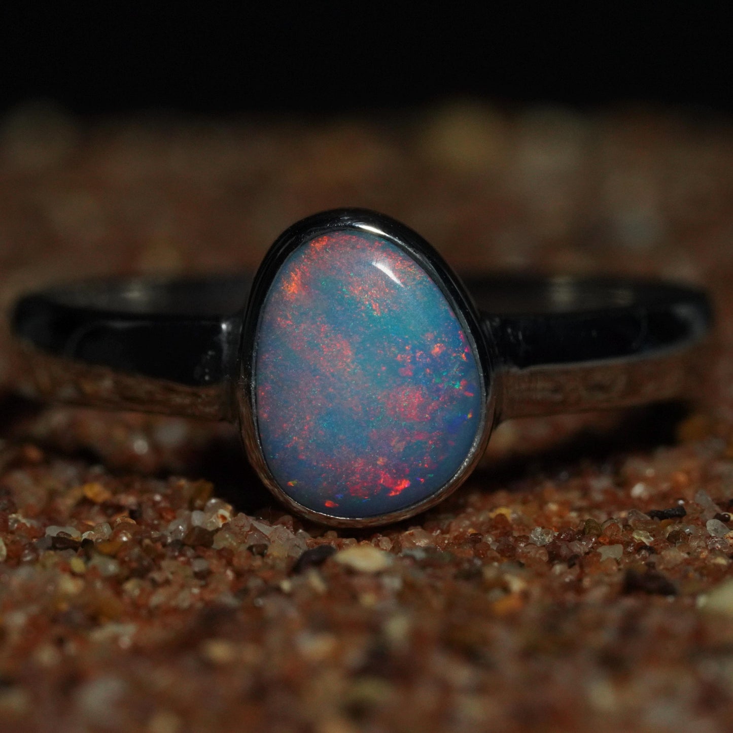 Australian Opal Silver Ring Size 7 | Natural Unique Colourful Opal | Gift For Women October Birthstone