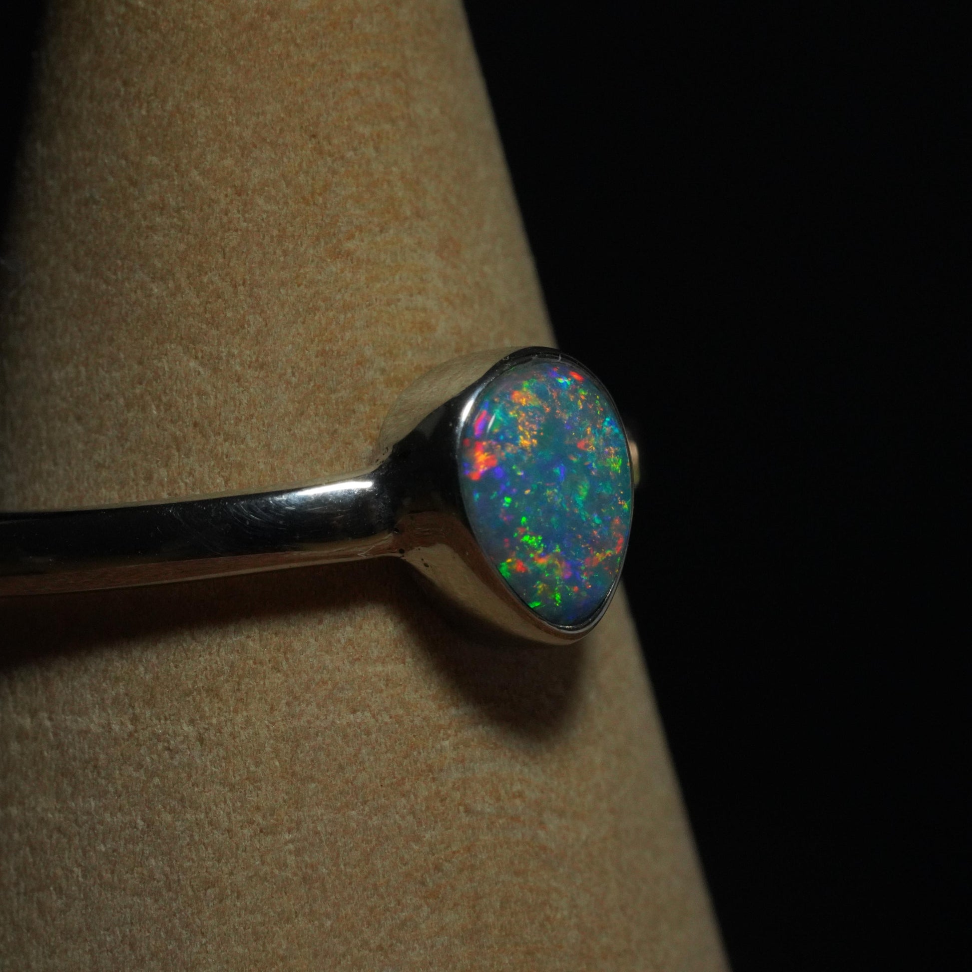 Australian Opal Doublet Silver Ring Size 6 US | Natural Unique Colourful Opal | Gift For Women October Birthstone