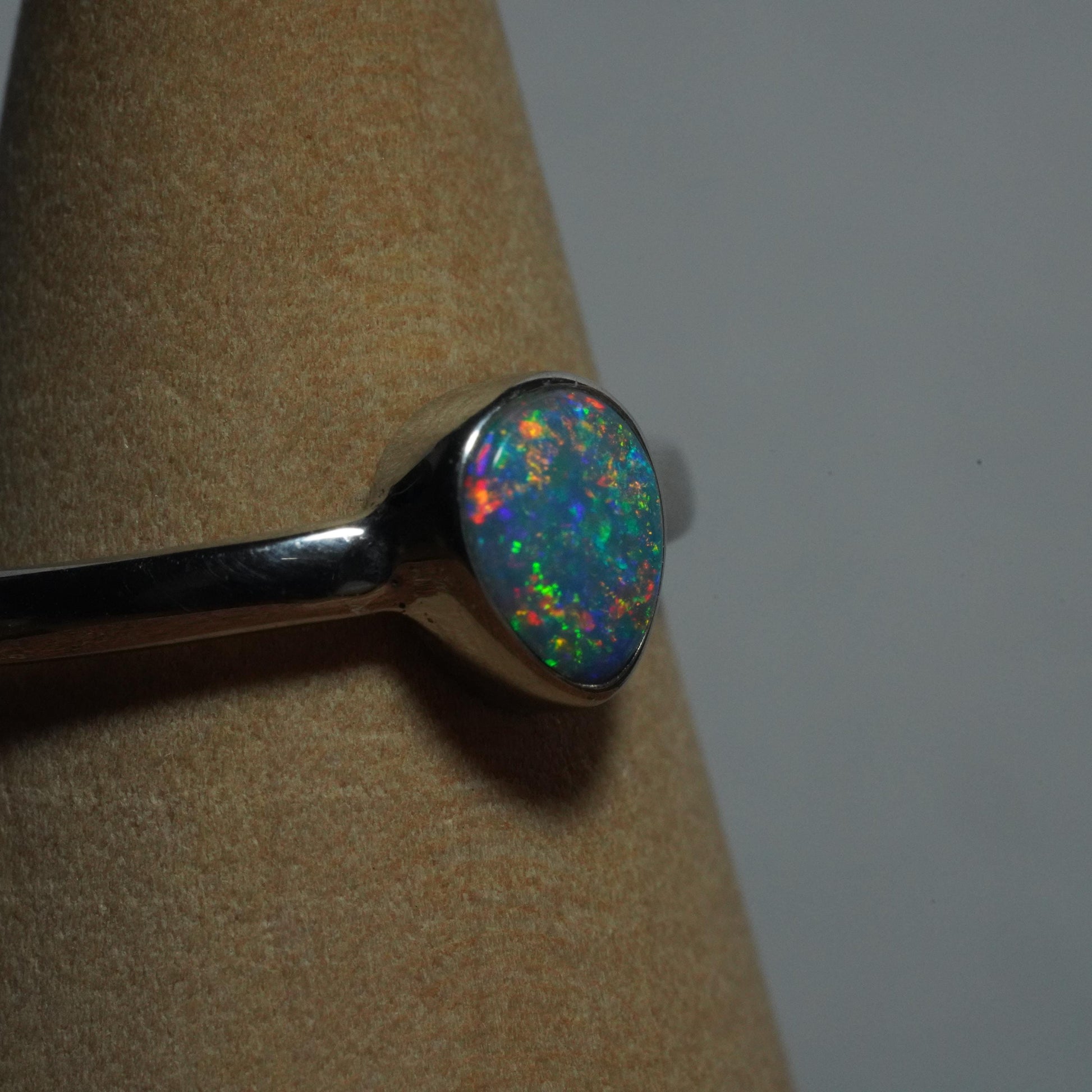 Australian Opal Doublet Silver Ring Size 6 US | Natural Unique Colourful Opal | Gift For Women October Birthstone