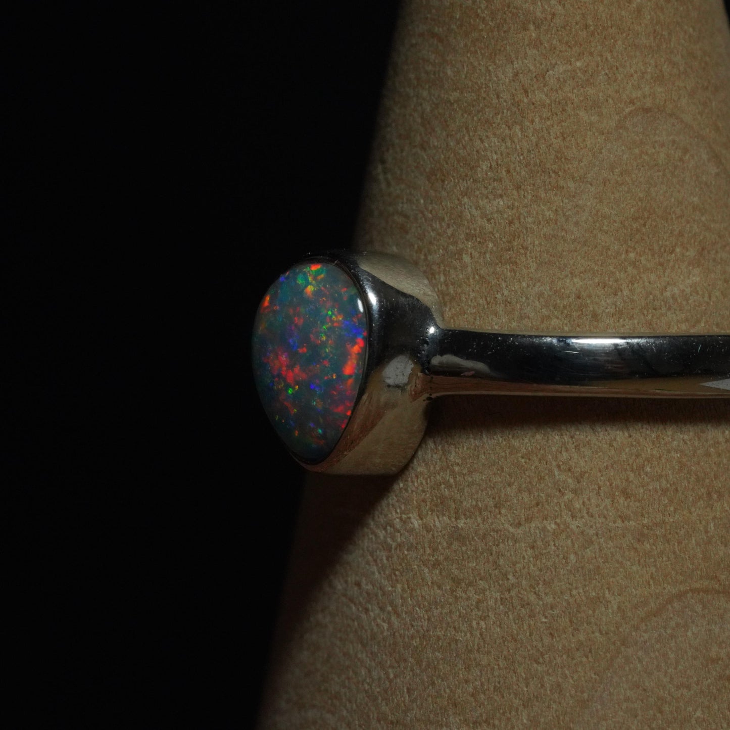 Australian Opal Doublet Silver Ring Size 6 US | Natural Unique Colourful Opal | Gift For Women October Birthstone