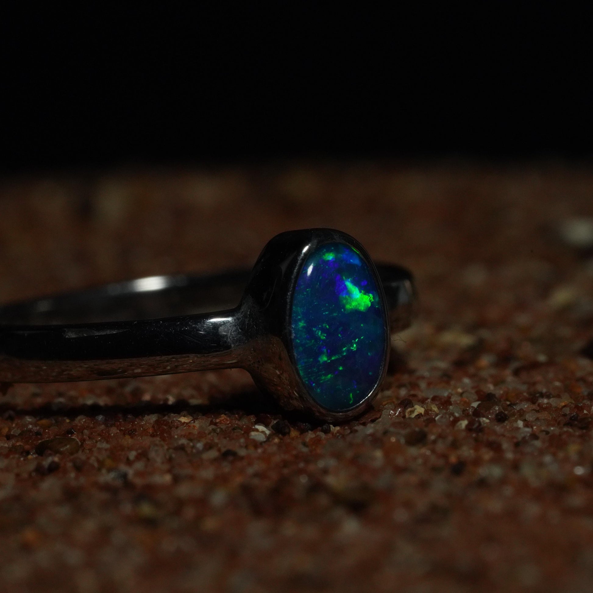 Australian Opal Doublet Silver Ring Size 6 US | Natural Unique Colourful Opal | Gift For Women October Birthstone
