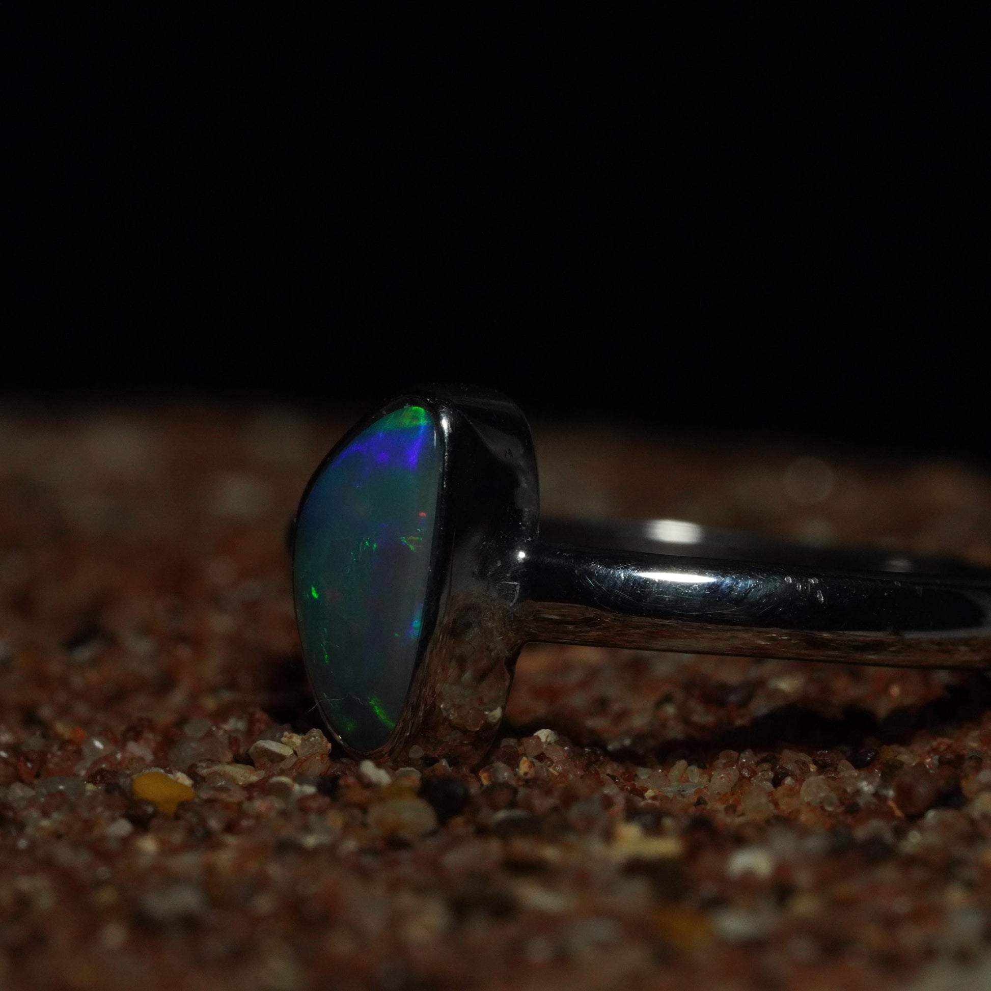 Australian Opal Doublet Silver Ring Size 6 US | Natural Unique Colourful Opal | Gift For Women October Birthstone