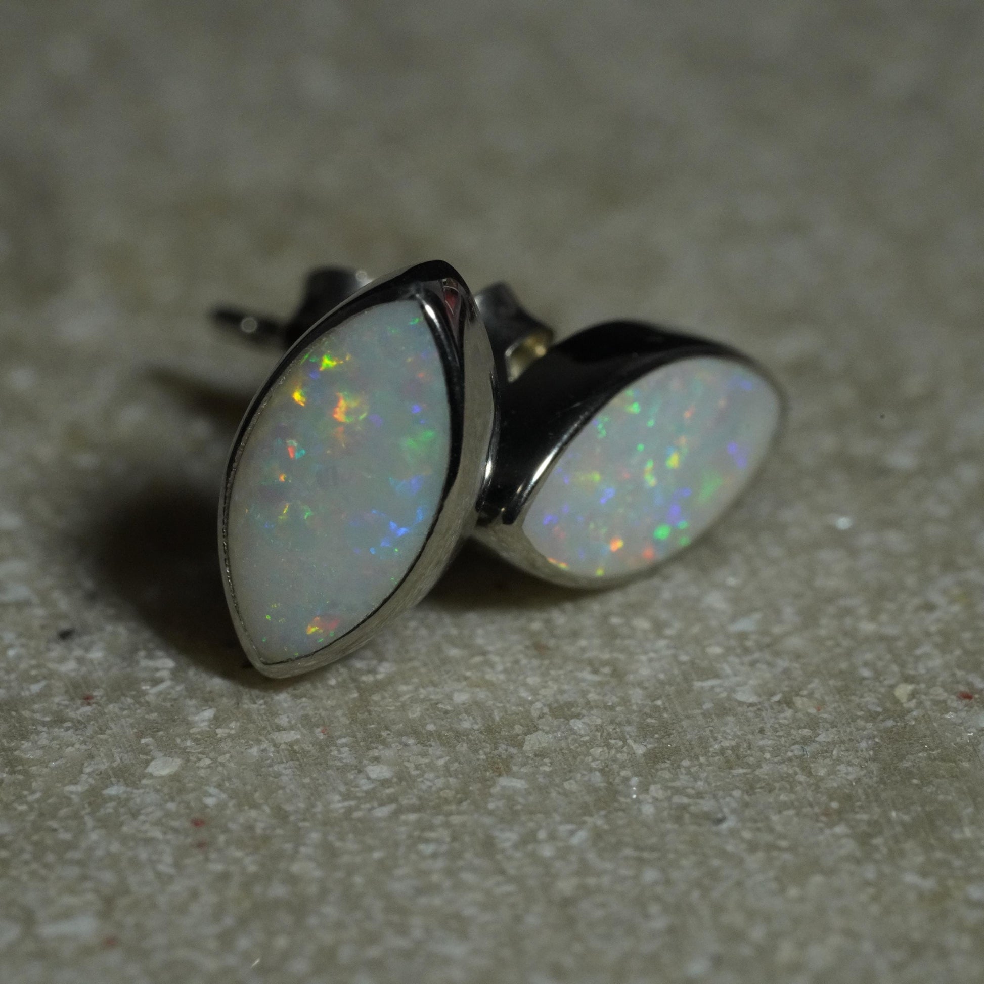 Handmade Australian Opal Earrings – Sterling Silver | Natural Gemstone Jewellery