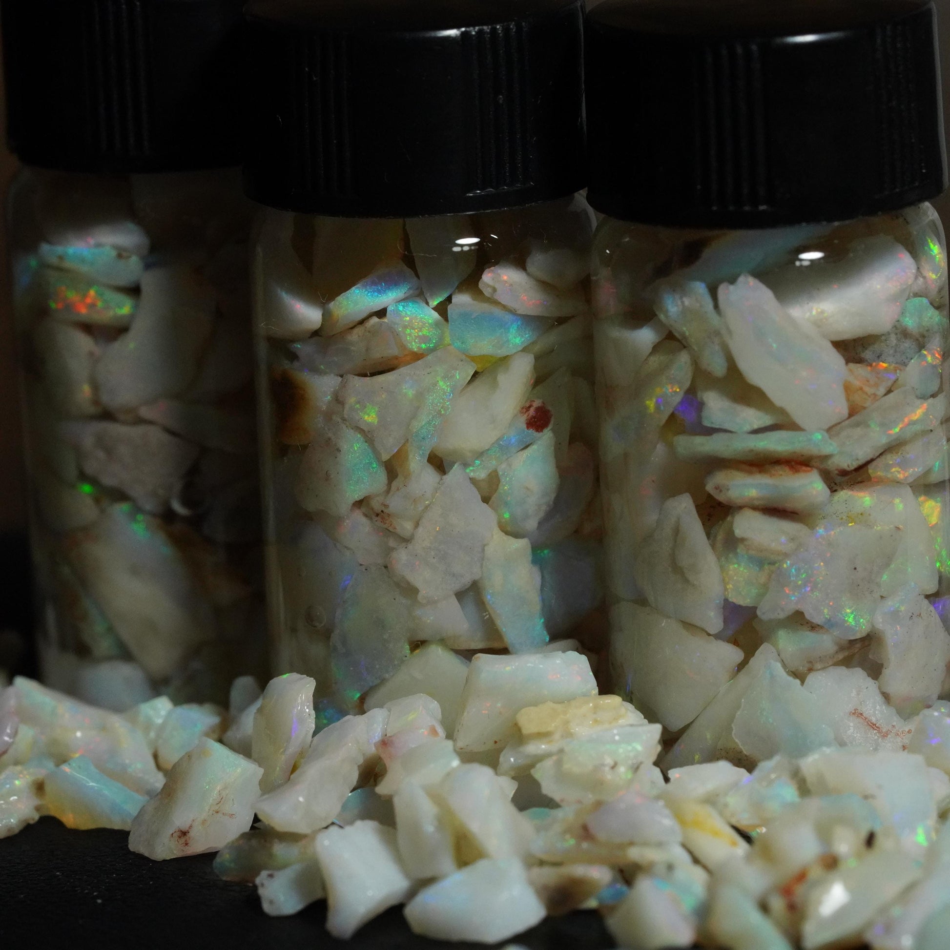 Raw Rough Opal Chip Jar | Gift for them | October Birthstone