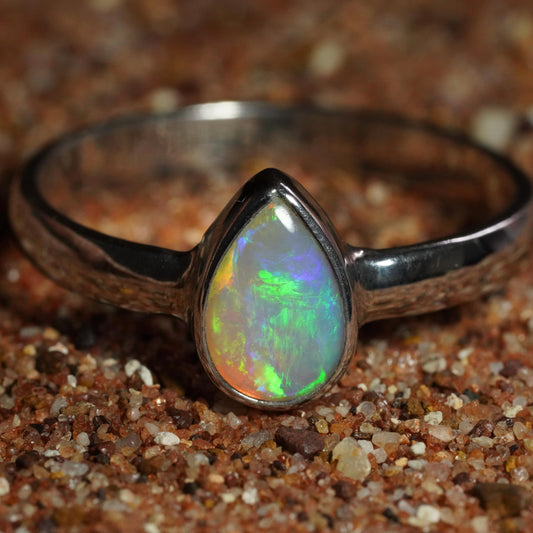 Australian Opal Ring | Sterling Silver | Size 9