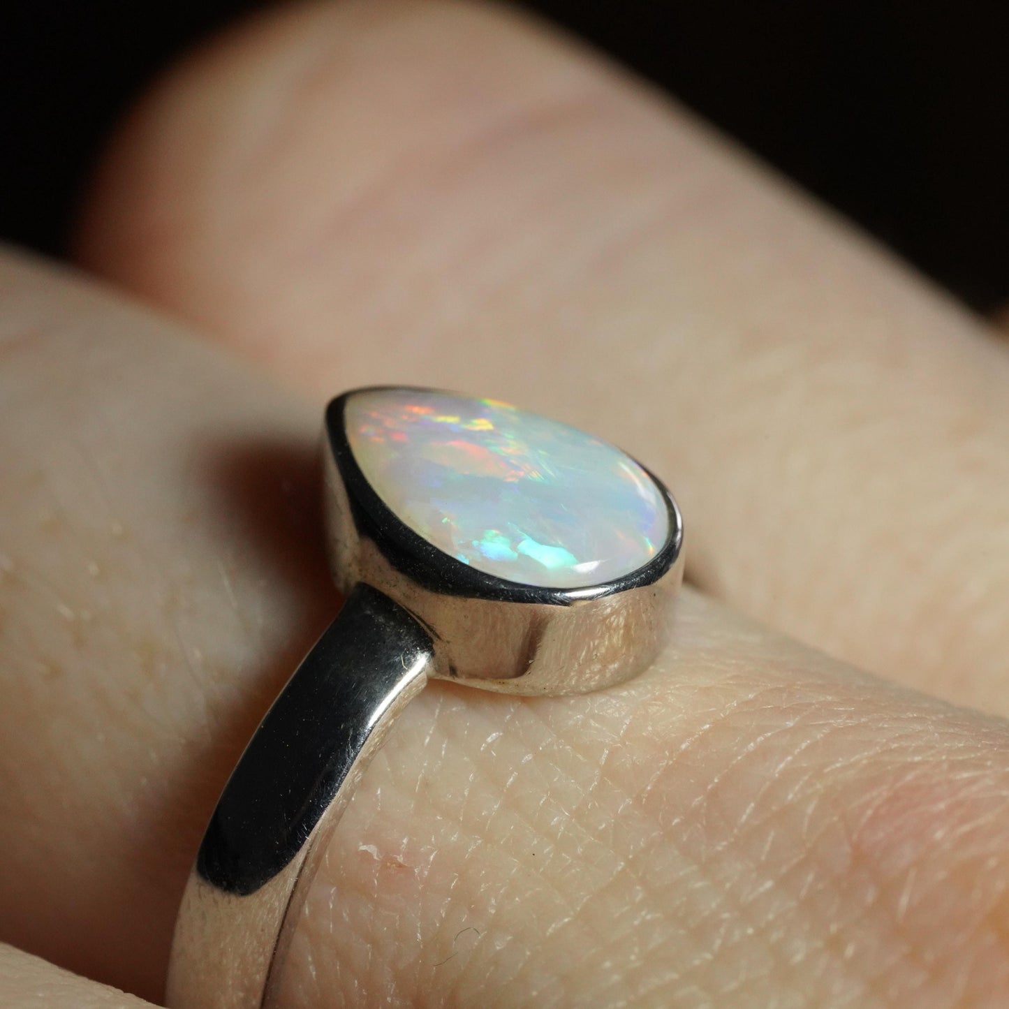 Australian Opal Ring | Sterling Silver | Size 6