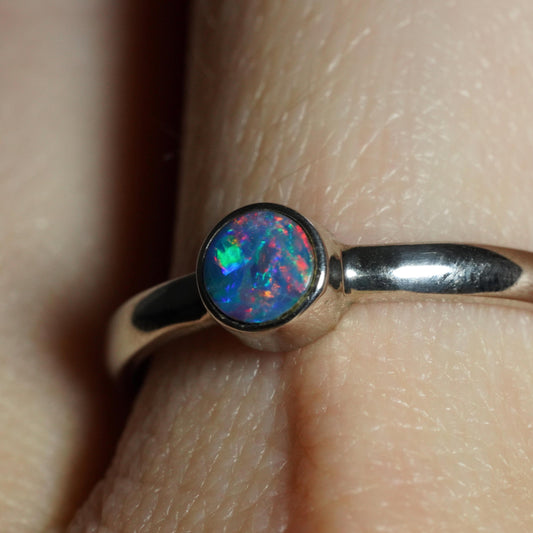 Australian Opal Ring | Sterling Silver | Size 7