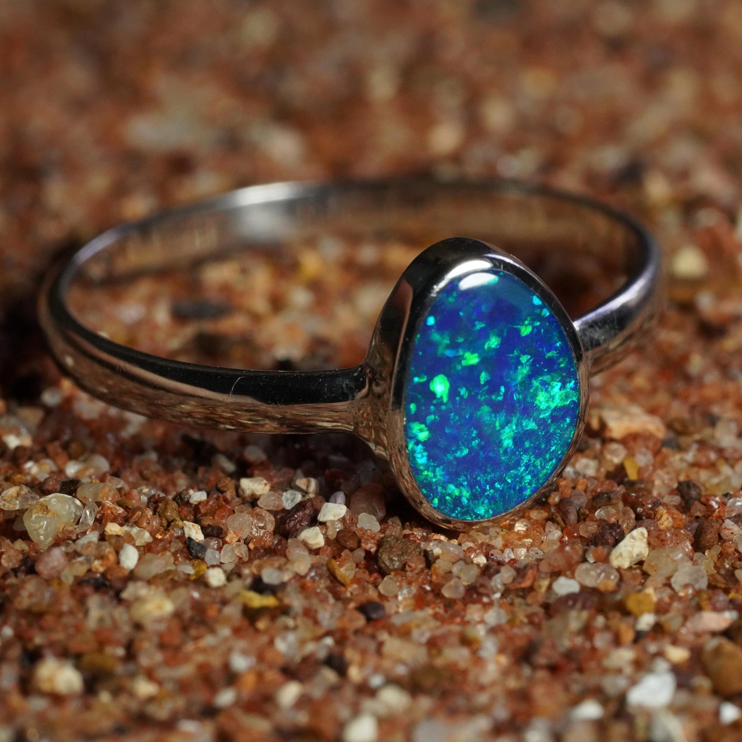 Australian Opal Ring | Sterling Silver | Size 7