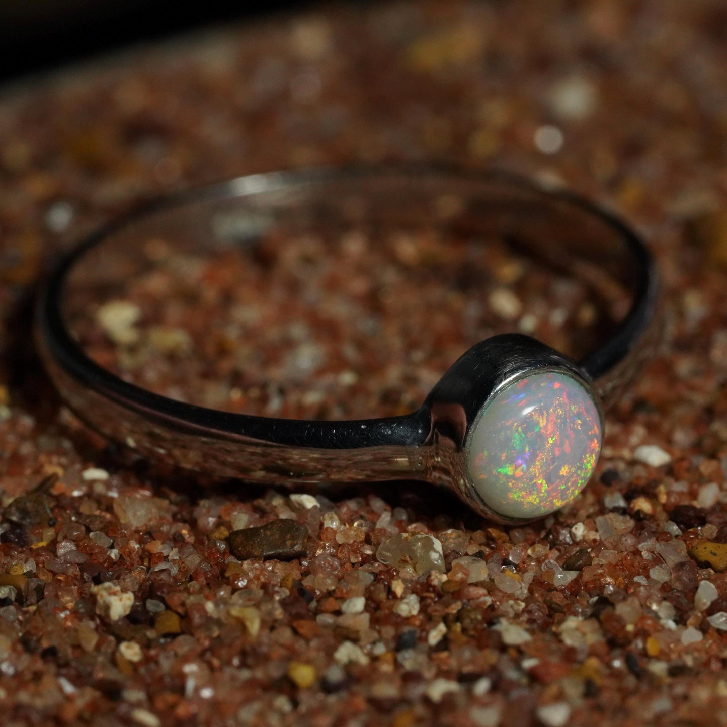Australian Opal Ring | Sterling Silver | Size 8