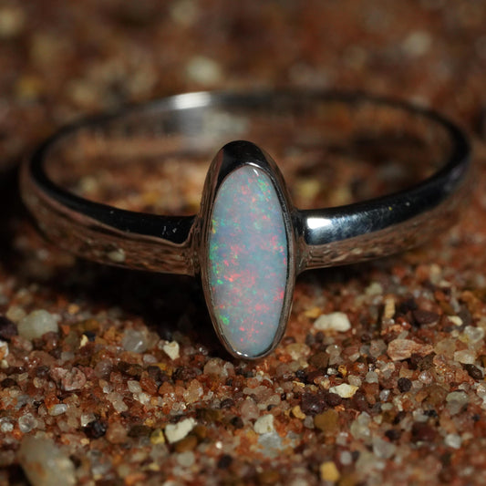 Australian Opal Ring | Sterling Silver | Size 8