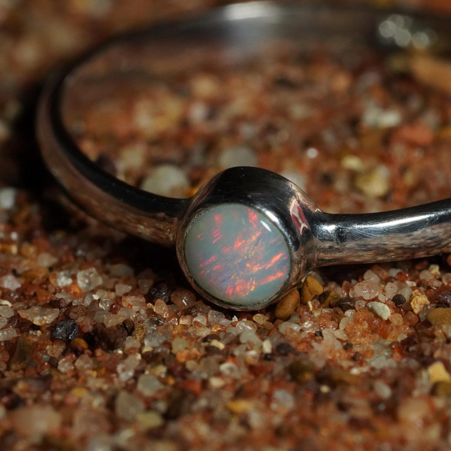 Australian Opal Ring | Sterling Silver | Size 8