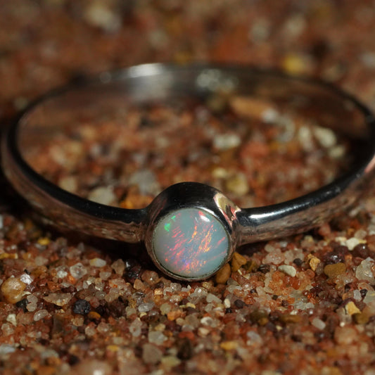 Australian Opal Ring | Sterling Silver | Size 8