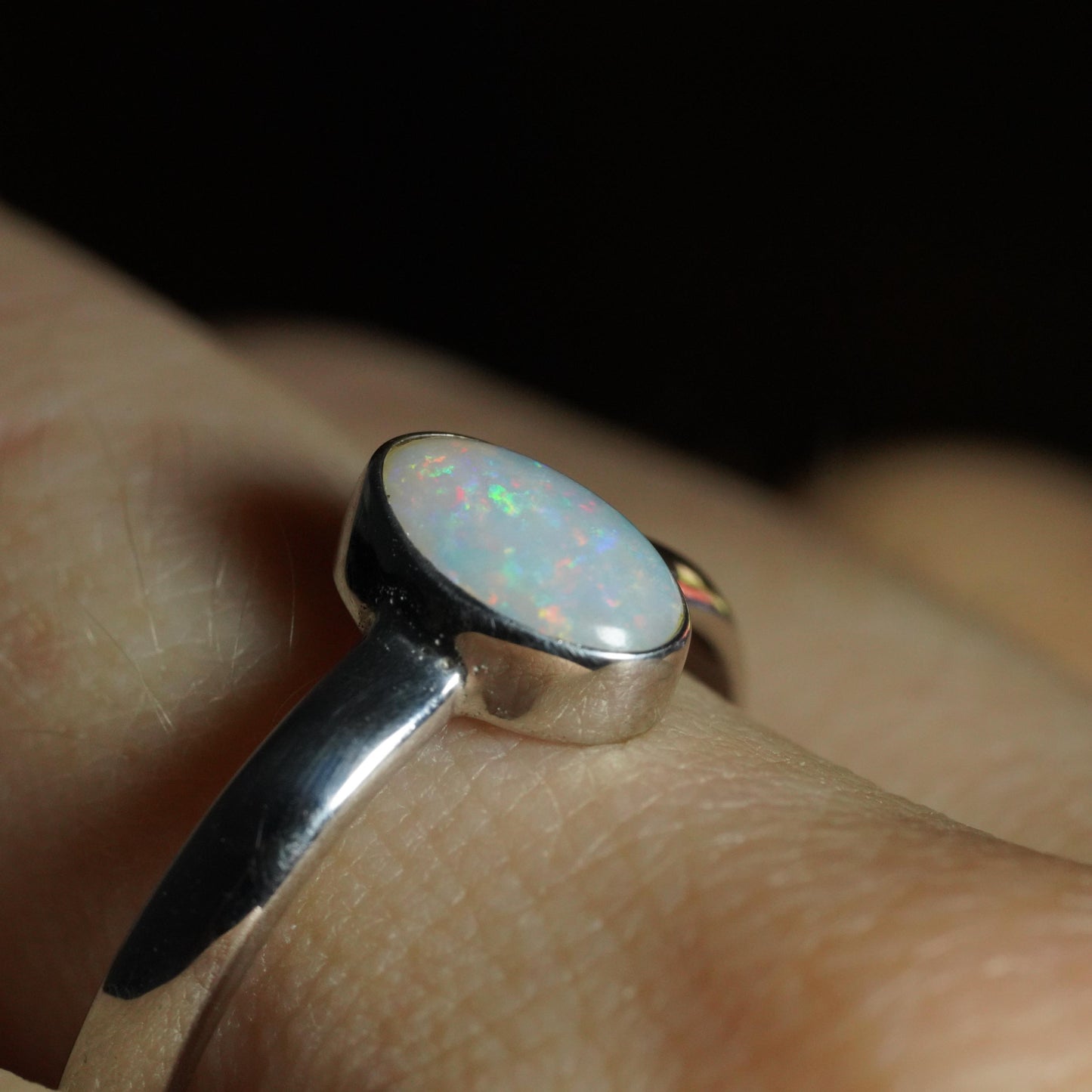 Australian Opal Ring | Sterling Silver | Size 8