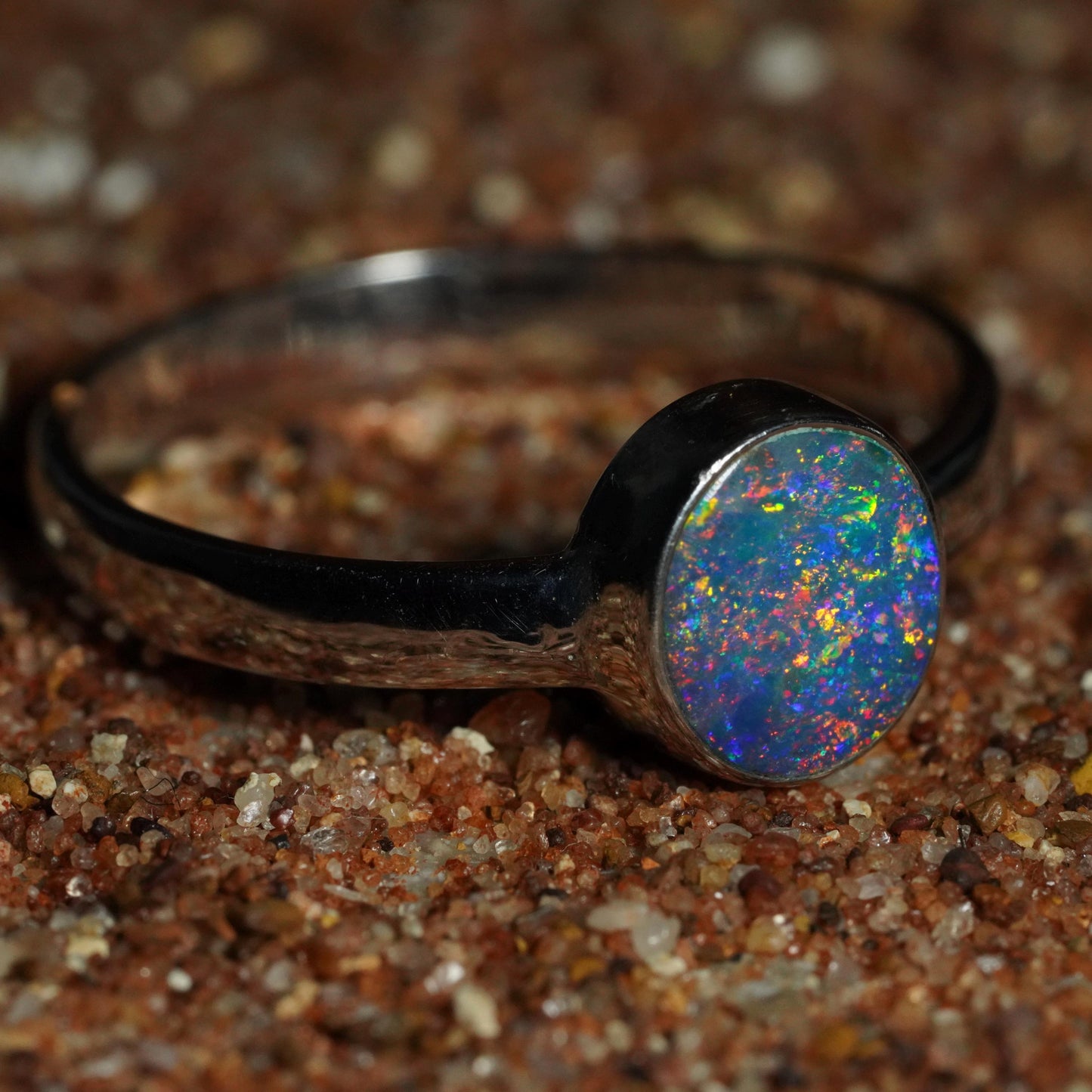 Australian Opal Ring | Sterling Silver | Size 9