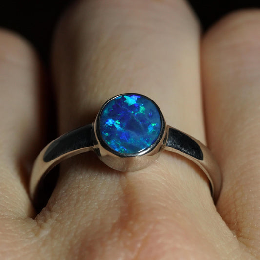 Australian Opal Ring | Sterling Silver | Size 9