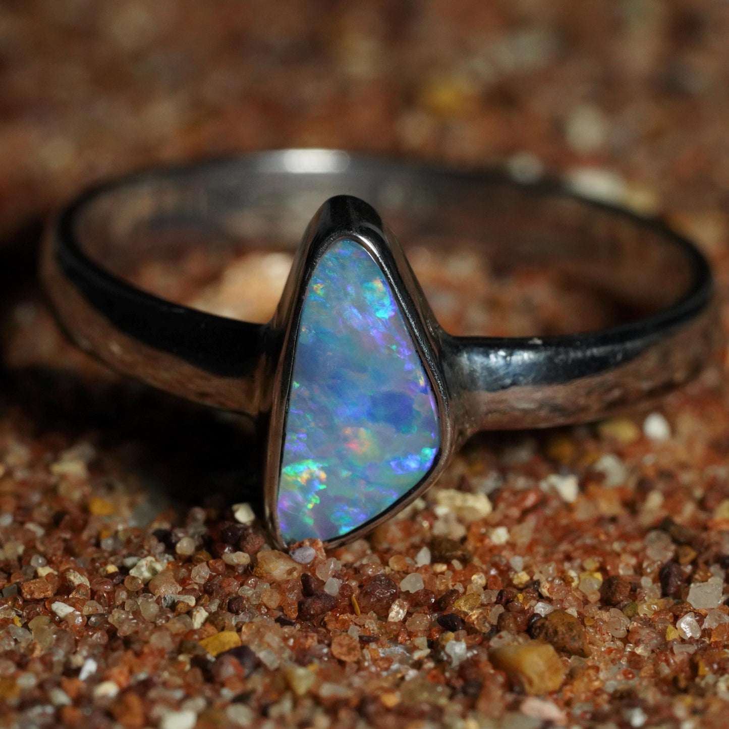 Australian Opal Ring | Sterling Silver | Size 9