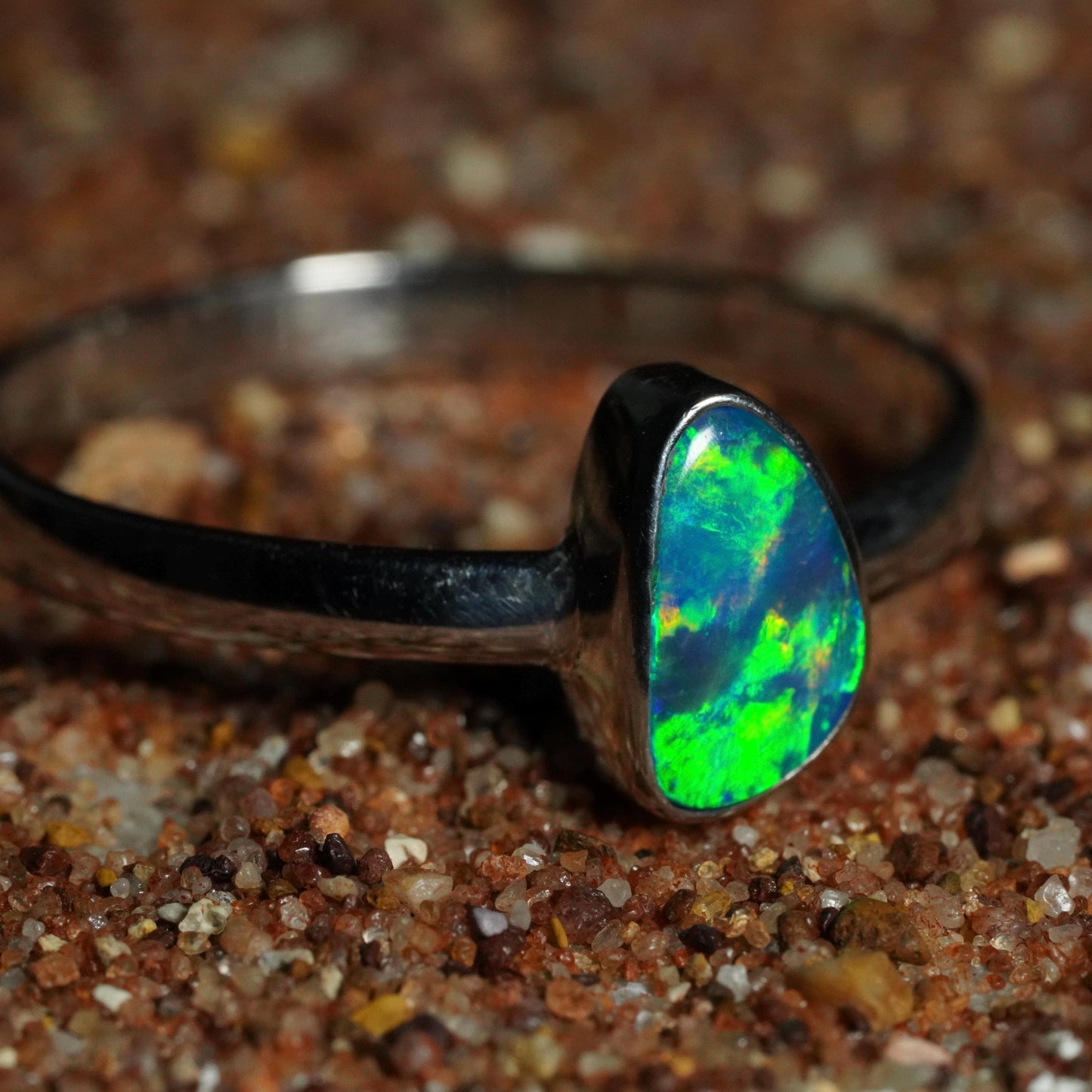 Australian Opal Ring | Sterling Silver | Size 9