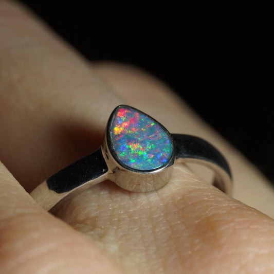 Australian Opal Ring | Sterling Silver | Size 9
