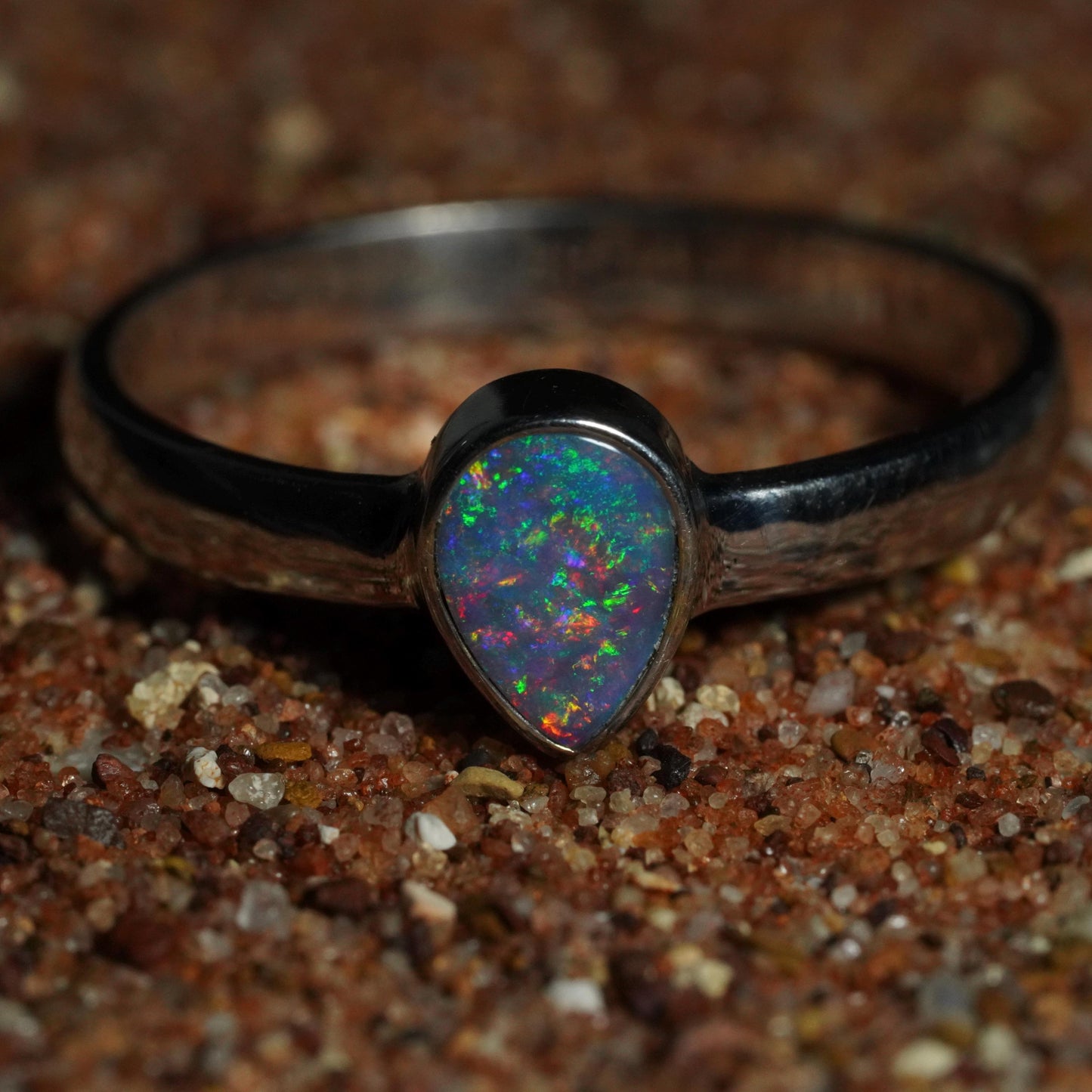 Australian Opal Ring | Sterling Silver | Size 9