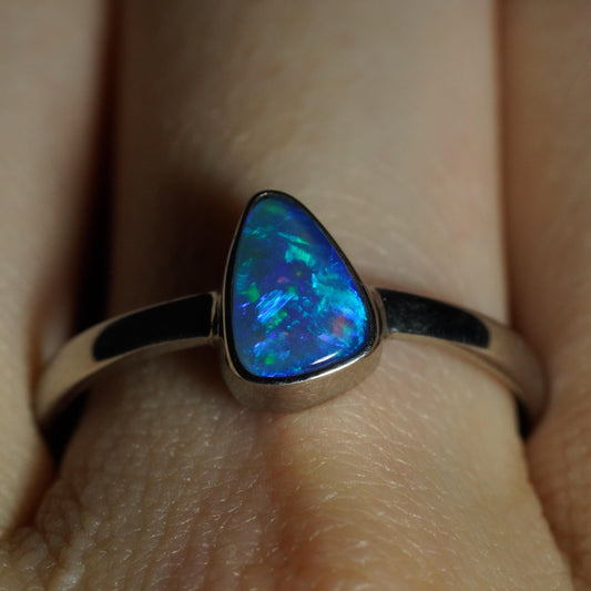 Australian Opal Ring | Sterling Silver | Size 9