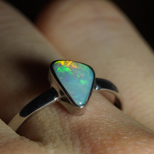 Australian Opal Ring | Sterling Silver | Size 9