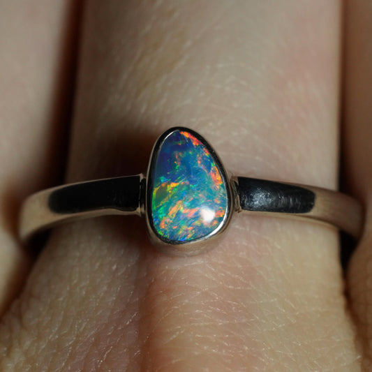 Australian Opal Ring | Sterling Silver | Size 9