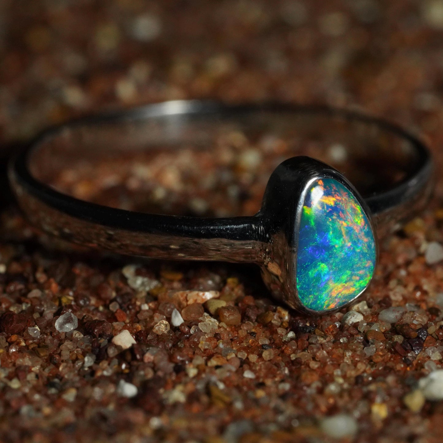 Australian Opal Ring | Sterling Silver | Size 9