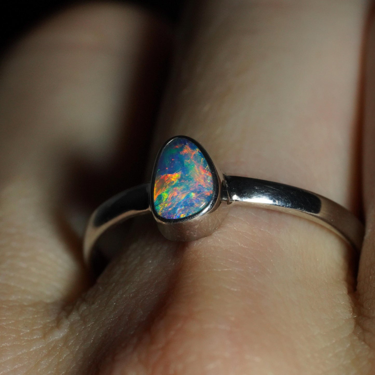 Australian Opal Ring | Sterling Silver | Size 9