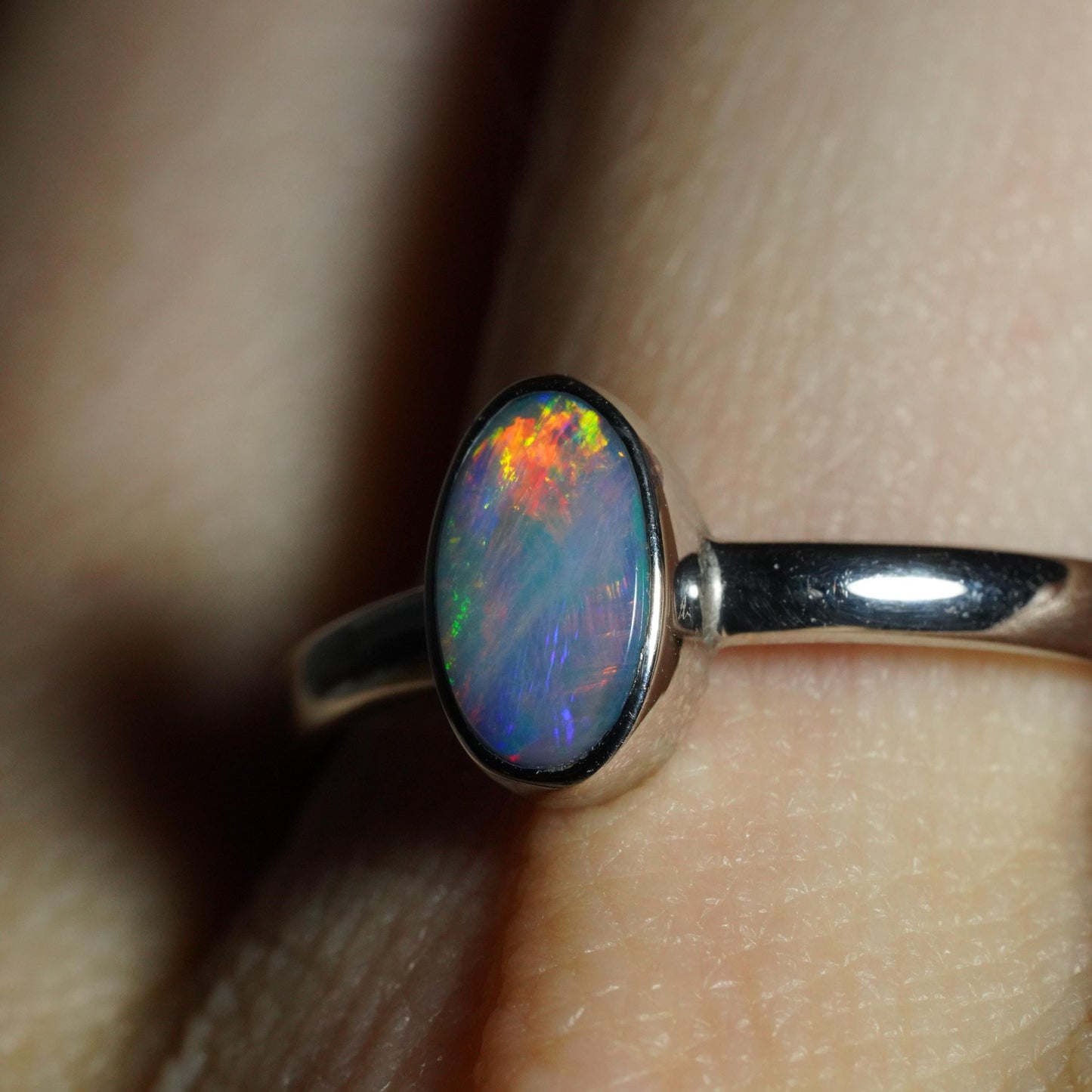 Australian Opal Ring | Sterling Silver | Size 9
