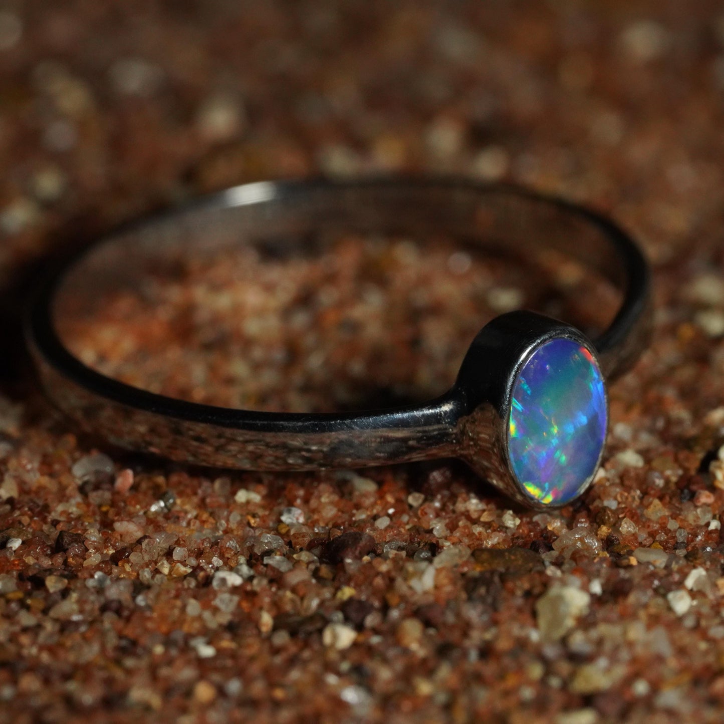Australian Opal Ring | Sterling Silver | Size 9
