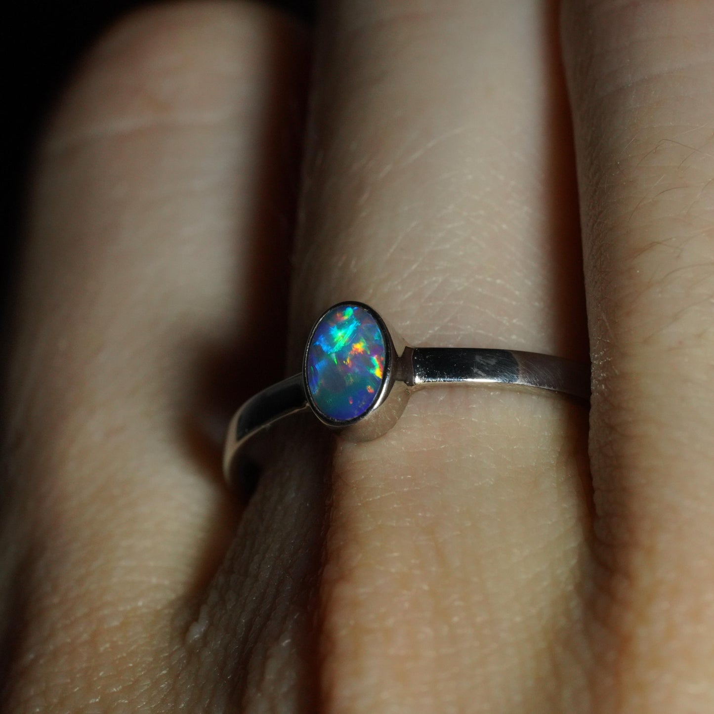 Australian Opal Ring | Sterling Silver | Size 9
