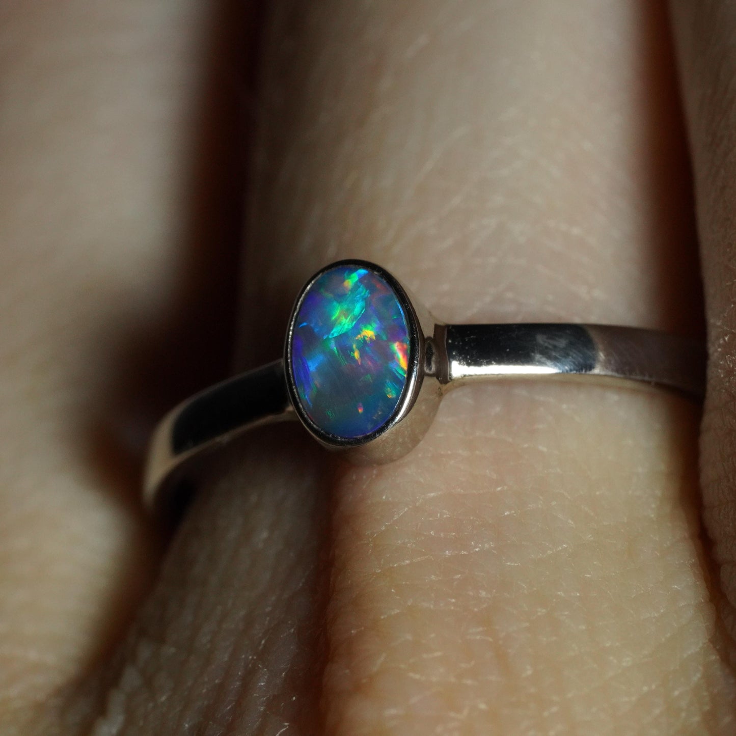 Australian Opal Ring | Sterling Silver | Size 9