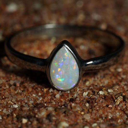 Australian Opal Ring | Sterling Silver | Size 9