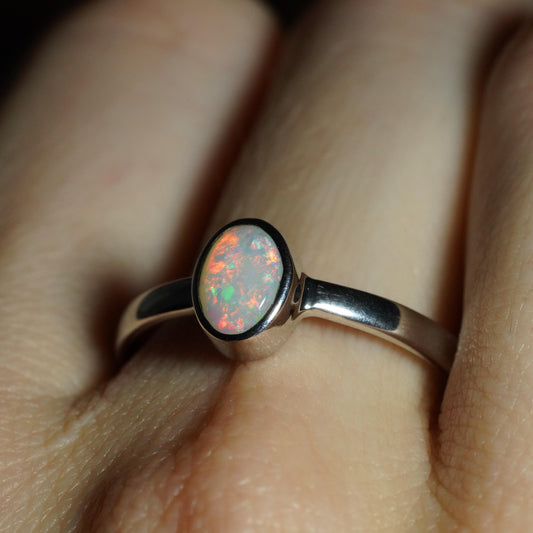 Australian Opal Ring | Sterling Silver | Size 9
