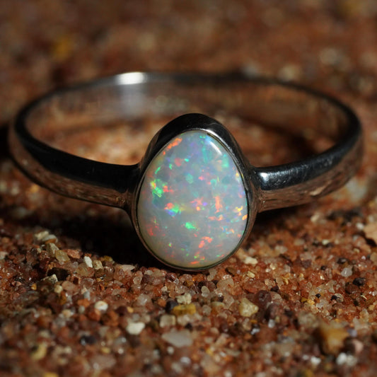 Australian Opal Ring | Sterling Silver | Size 9