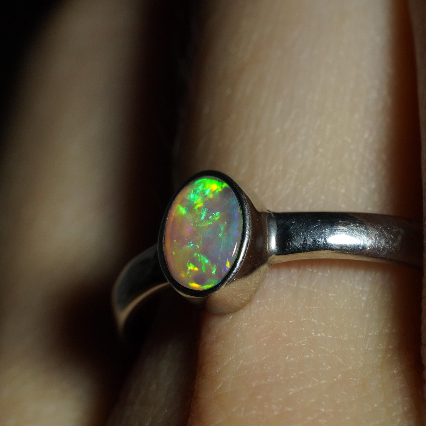 Australian Opal Ring | Sterling Silver | Size 9