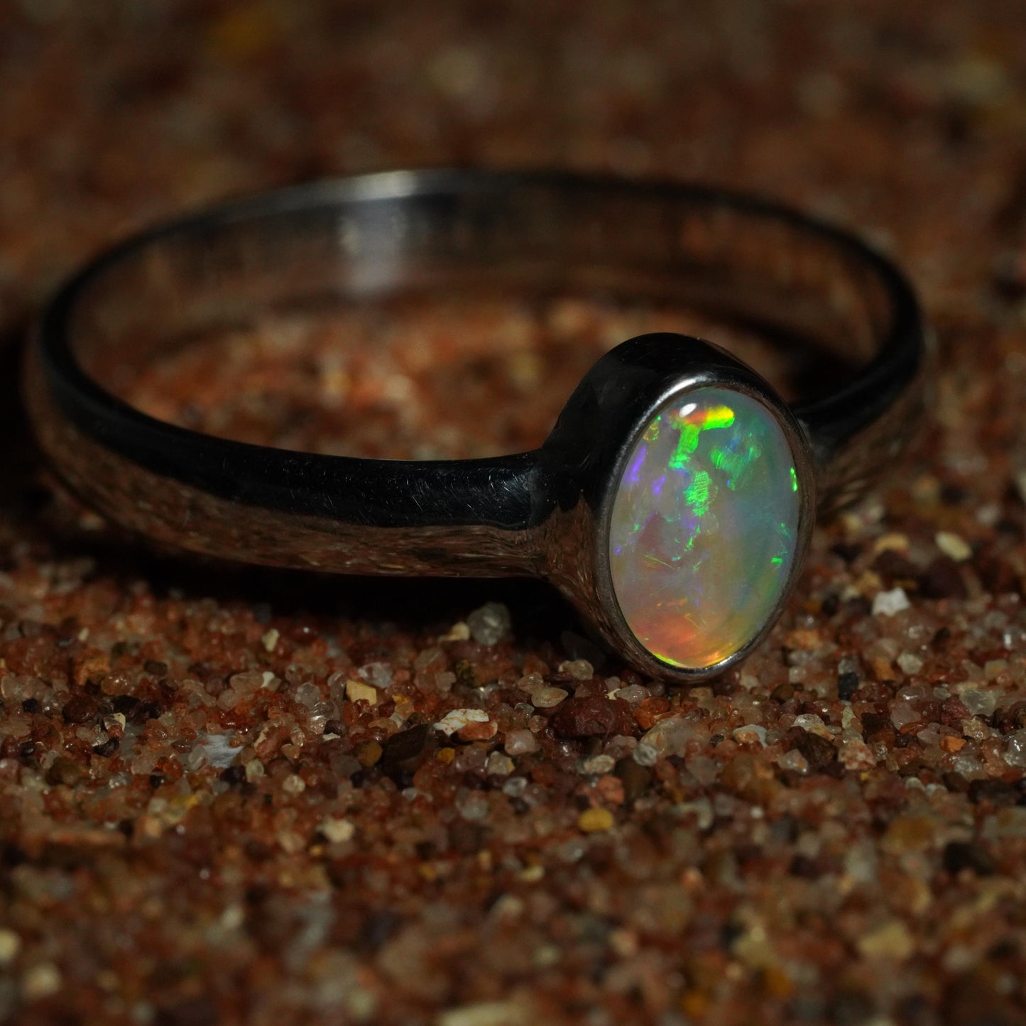 Australian Opal Ring | Sterling Silver | Size 9