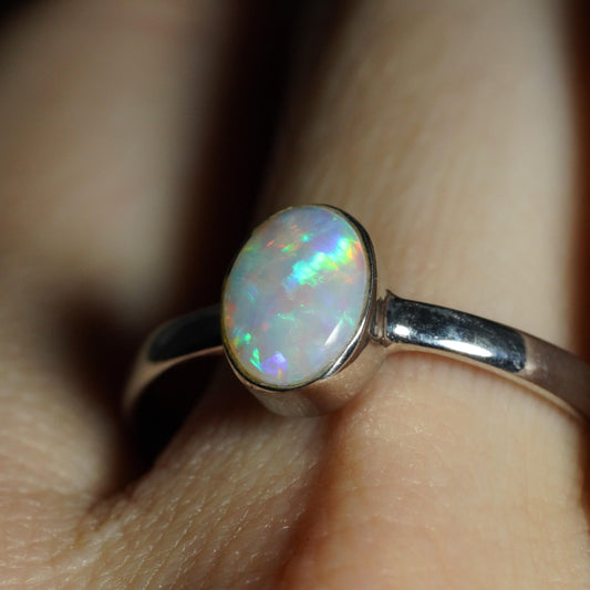 Australian Opal Ring | Sterling Silver | Size 9
