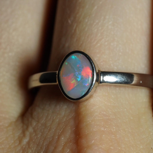 Australian Opal Ring | Sterling Silver | Size 9
