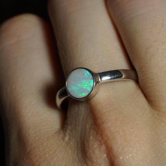 Australian Opal Ring | Sterling Silver | Size 9