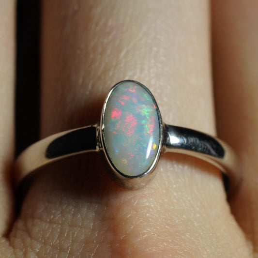 Australian Opal Ring | Sterling Silver | Size 9