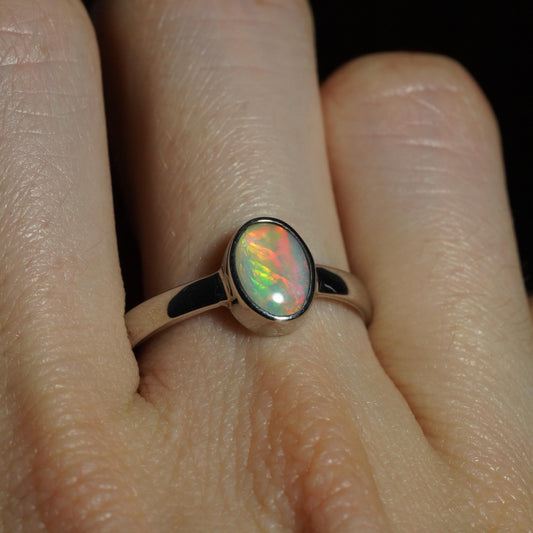 Australian Opal Ring | Sterling Silver | Size 9