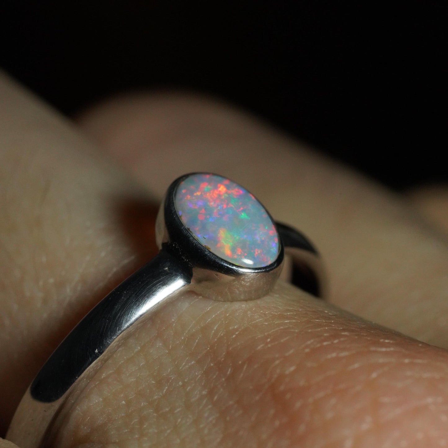 Australian Opal Ring | Sterling Silver | Size 9
