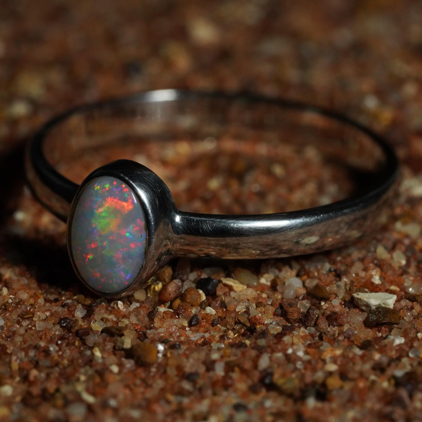 Australian Opal Ring | Sterling Silver | Size 9